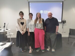 A photograph of the four facilitators of the embodied information workshop.