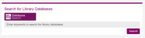 Library Database search bar